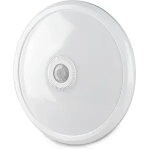 V-TAC LED Deckenleuchte - PIR-Bewegungssensor - Ø29cm - 12 Watt - 800 Lumen - 6400K tageslichtweiß - IP20 staubdicht - Weiß - Bulkhead