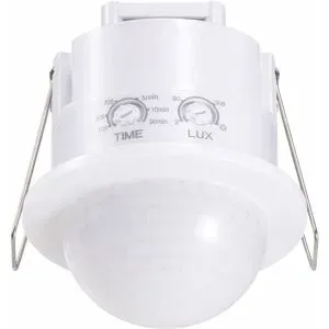 HOFTRONIC PIR-Bewegungsmelder mit Dämmerungssensor - 68 mm - 360° - Reichweite bis zu 10 m links und rechts - Montagehöhe 2,2 bis 6 m - IP54 - Max. 600 W