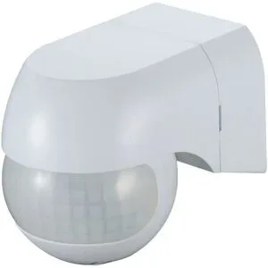 HOFTRONIC PIR-Bewegungsmelder mit Dämmerungsschalter - 180° - Aufputzmontage - 12 Meter Reichweite - Maximal 400 Watt - IP44 wasserdicht - Weiß