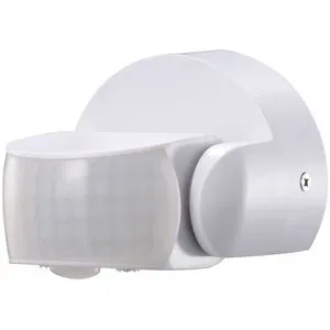 HOFTRONIC PIR-Bewegungsmelder mit Dämmerungsschalter - 180° - Aufputzmontage - 12 Meter Reichweite - Maximal 600 Watt - IP65 wasserdicht - Weiß
