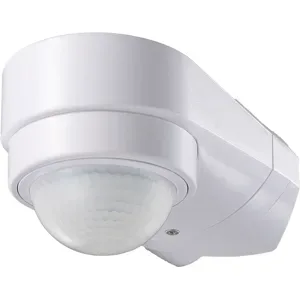 HOFTRONIC PIR-Bewegungsmelder mit Dämmerungsschalter - 240° - Aufputzmontage - 10 Meter Reichweite - Maximal 600 Watt - IP65 wasserdicht - Weiß