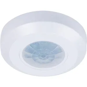 HOFTRONIC PIR-Bewegungsmelder mit Dämmerungsschalter - 360° - Aufputzmontage - 8 Meter Reichweite - Maximal 200 Watt - IP20 für den Innenbereich - Weiß