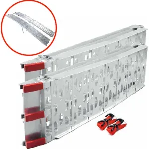 GeoTech ATV-001  Zwei Laderampen aus Aluminium, 2,26 m  Tragkraft 650 kg  Mit Füßen  Für Kleintraktoren, ATVS usw.
