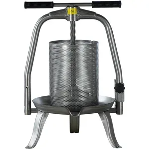 Baesso V20 Edelstahl - Obst- und Gemüsespindelpresse 9 L - Edelstahlpresskorb