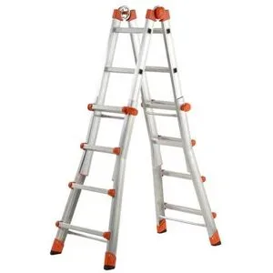 Gierre Peppina AL020DS - 2x8 Trittstufen, 4,70 m - Teleskopleiter aus Aluminium