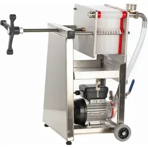 Enotecnica Pillan F10 - Schichtenfilter für Wein mit Kartons - Edelstahlrahmen und NOVAX Pumpe