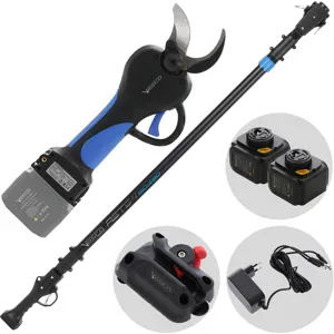 VESCO X37 - Akku-Baumschere + Teleskopschaft 150-230 cm - 2x 21.6V 2.5Ah - Schnittdurchmesser max. 37 mm