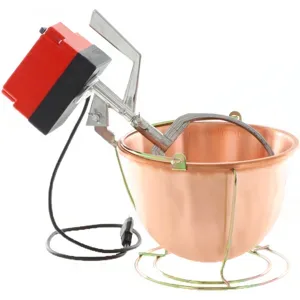 Elektrischer Rührtopf für Polenta NuovaFac Cuoca Automatica aus glattem Kupfer, Rundboden 4L - 24W