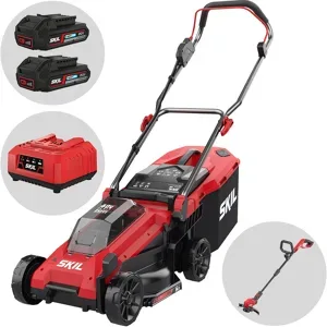 SKIL 0130 BA - Akku-Rasenmäher - 2x20V/2ah - 34 cm Schnittbreite - Rasentrimmer kostenlos im Lieferumfang enthalten!