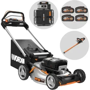 Akku-Rasenmäher WORX NITRO WG761E - 80V / 4Ah - 51 cm Schnittbreite, mit Radantrieb