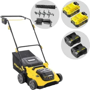 Stanley Fatmax SCOEP3801M2-QW - Akku-Rasenlüfter-Vertikutierer - 2 x 18V 4Ah