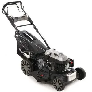 Benzinrasenmäher mit Radantrieb Blackstone SP530 Deluxe. Auffangen, Mulchen, Seitenauswurf, Heckauswurf