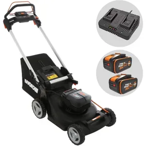 Akku-Rasenmäher mit Radantrieb WORX NITRO WG749E - 2x20V/4Ah - 46 cm Schnittbreite