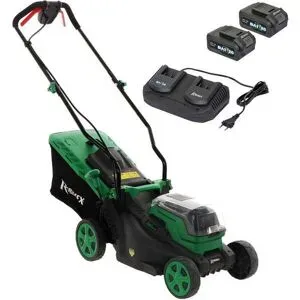 Akku-Rasenmäher zum Schieben RIBIMEX PRBAT20-TON33 - 2x20V 4Ah Akku - 34 cm Schnittbreite