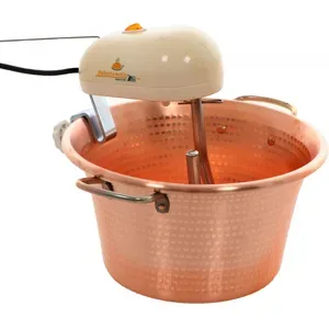 LAR Casalinghi LAR Polentamatic - Elektrischer Rührtopf für Polenta aus gehämmertem Kupfer mit flachem Boden - 6.5L - max. 8W