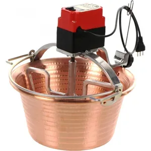 NuovaFac Cuoca Automatica - Elektrischer Induktions-Rührtopf aus gehämmertem Kupfer - 14l - 30W