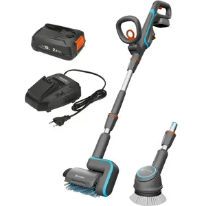 Gardena AquaBrush Universal 03/18V P - Akku Bodenreiniger + Bürste - mit Starterkit 18V - 2.5Ah