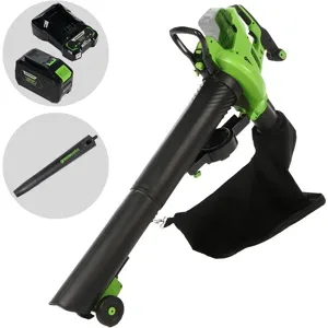 Greenworks GD48BVIIK4- Akku-Laubbläser/Laubsauger,  48V/4Ah