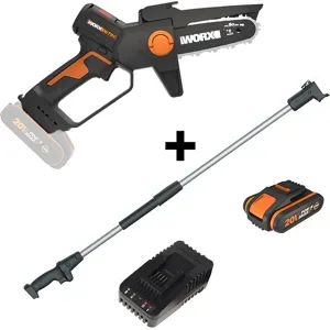 Worx Nitro WG325E - Akku-Astkettensäge + Verlängerung  20V/2Ah