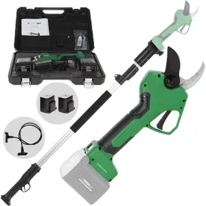 GreenBay TOPCUT 45 - Elektrische Baumschere auf Verlängerungsschaft 150-210 cm - X2 21.6V 4Ah - Schnittdurchmesser max. 45 mm