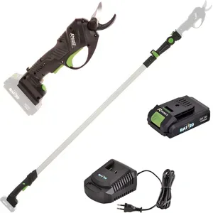 Ribimex PRBAT20/SEC - Akku-Baumschere auf Teleskopverlängerung 147-203 cm  - 20V/2Ah - Schnittdurchmesser max. 25 mm