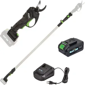Ribimex PRBAT20/SEC - Elektrische Baumschere auf Verlängerungstange  147-203 cm - 20V/4Ah - Schnittdurchmesser max. 25 mm