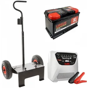 T.O. Komplettset: Wagen Volpi + 80 Ah Batterie + Ladegerät Telwin Touring 18