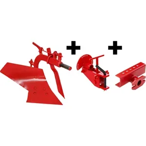 AgriEuro Premium Einschar-Pflug MD-05 mit verstellbarer Zweibolzenaufnahme und Anbauhalterung  für Einachsschlepper von 610 PS