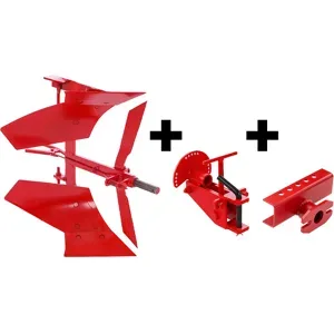 AgriEuro Premium Wendepflug V180-05 mit verstellbarem Zweibolzenanschluss und Rahmen  geeignet für Einachsschlepper mit 6 bis 10 PS