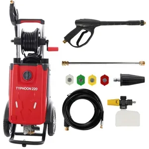 GeoTech Typhoon 220 - Hochdruckreiniger mit Profi-Lanze + Rohrreiniger - 220 bar - 510 l/h