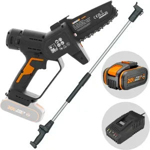 Worx WG326E - Akku-Astkettensäge + Verlängerung  125 cm - 20V 4Ah