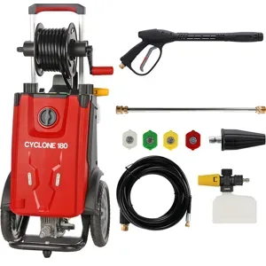 GeoTech Cyclone 180  Hochdruckreiniger mit Profi-Lanze + Rohrreinigungssonde  180 bar  480 l/h