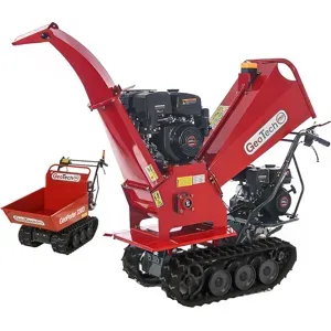 GeoTech Pro BMS 155 LE   2-in-1-Häcksler auf Raupenfahrwerk mit Dumpermulde  6 Laufrollen - Loncin Motor 15 PS - Dumper