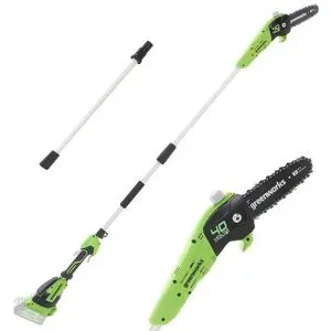 Greenworks G40PSF 40V - Akku-Astkettensäge  mit Schultergurt und Teleskopschaft - OHNE AKKU UND LADEGERÄT