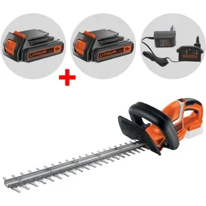 Heckenschere mit Akku Black & Decker GTC1845L20-QW 18V - Akku 2 Ah + Gratis 18-V-Akku 2 Ah - Schwert 45 cm