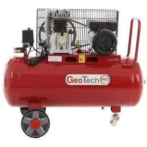 GeoTech Pro BACP100-8-2 - Elektrischer Kompressor mit Riemenantrieb - Motor 2 PS - 100 l - Leistung 8 bar