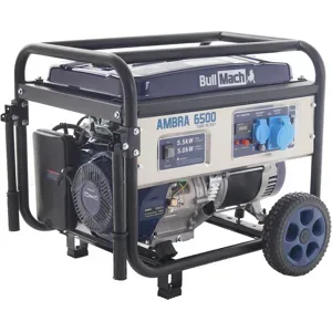 BullMach AMBRA 6500 - Benzin-Stromerzeuger auf Rädern mit AVR-Regelung  5.5 kW - Dauerleistung 5 kW - 230V