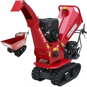 GeoTech Pro BMS 155 BSE  2-in-1-Häcksler auf Raupenwerk GeoPorter 330E BS mit Dumpermulde  4 Laufrollen  13,5 PS B&S-Motor  Dumper
