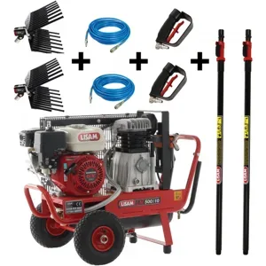Kolbenkompressor Lisam LM 500/10 - KIT HOBBY 2 Bediener  + 2 pneumatische Olivenrüttler MG Magnesium + 2 Teleskopverlängerungen AT02