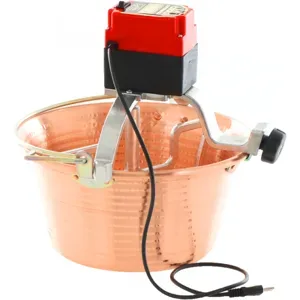 Elektrischer Rührtopf  für Polenta NuovaFac Cuoca Automatica aus gehämmertem Kupfer, Flachboden 14L - 30W