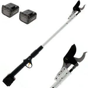 Volpi KV81 Akku-Gartenschere auf Schaft - Mit 2 x 21,6V/ 4Ah Akkus - kabellos - Schnittdurchmesser max. 38 mm