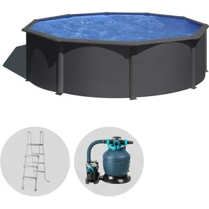 Gre Anthracite Runder Pool Ø350 x 120 cm - Aufstellpool