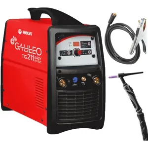 Helvi Galileo TIG 211 easy AC/DC - Inverter-Schweißgerät (MMA, WIG HF oder LIFT) + KIT, Wechselstrom/Gleichstrom (AC/DC)