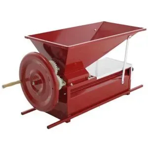 Baesso Handbetriebene Traubenmühle / Abbeermaschine - Handrad und 4 Haltegriffe
