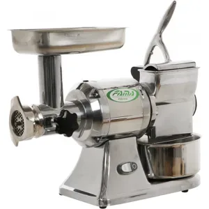 Fama Industrie Elektrischer Fleischwolf FAMA TG12 - mit integrierter Hartkäsereibe - Edelstahl-Schneideeinheit - dreiphasig - 1,0 PS/400V