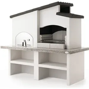 Palazzetti New Zealand 2 - Kombi-Grillkamin mit Holzbackofen aus Beton