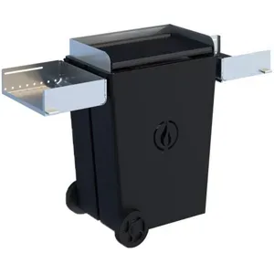 Linea VZ Party schwarz - Pelletgrill mit Pyrolyse-Technologie auf Rädern