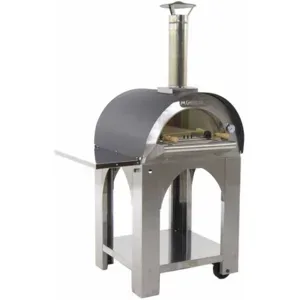 AgriEuro Premium Edelstahl Holzofen für draußen - Backfähigkeit: 2 Pizzen