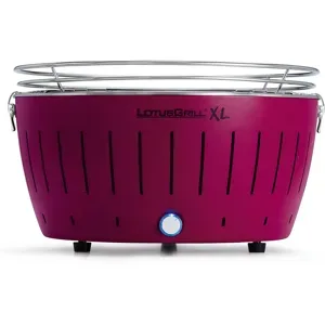 LotusGrill LG G435 U PU  Tragbarer XL-Holzkohlegrill für den Außenbereich  Violette Außenhülle