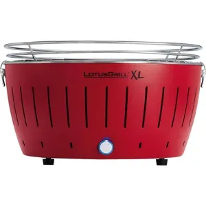 LotusGrill LG G435 U RD  Tragbarer XL-Holzkohlegrill für den Außenbereich  Rotes Außengehäuse